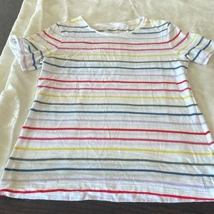 Banana Republic tee shirt.  Size XXS. White with multi colored stripes.